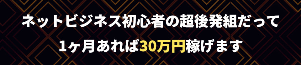 ネットビジネス初心者の超後発組だって1ヶ月あれば30万円稼げます