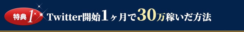 特典1 Twitter開始1ヶ月で30万稼いだ方法