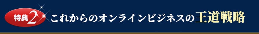 特典2 これからのオンラインビジネスの王道戦略